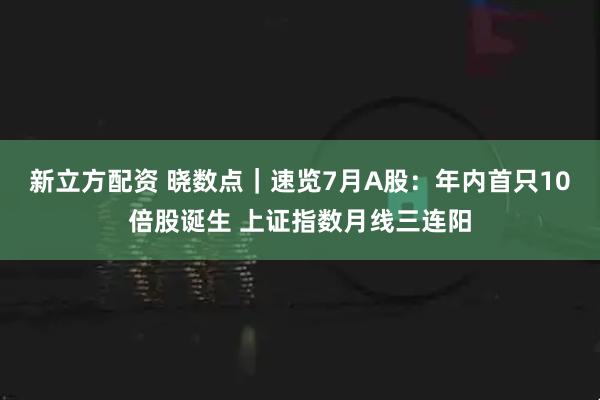 新立方配资 晓数点｜速览7月A股：年内首只10倍股诞生 上证指数月线三连阳